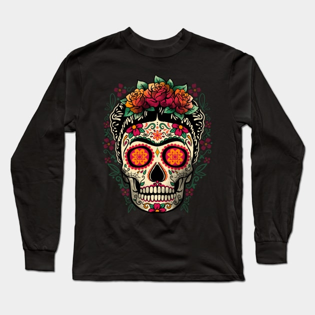 Frida calavera Long Sleeve T-Shirt by NemiMakeit